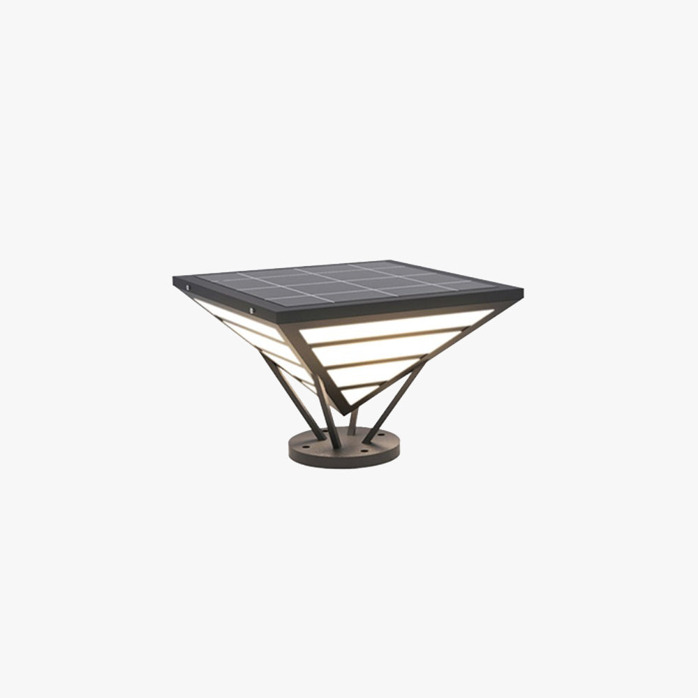 Ray Lampe de Poteau Triangle Moderne, Métal, Noir/Blanc, Jardin