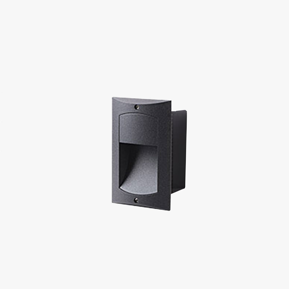 Ray Éclairage Escalier Extérieur Rectangulaire Simple, Métal/Acrylique, Noir, Escalier