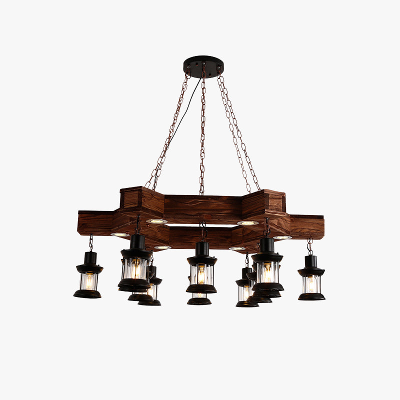 Epoch Suspension Polygone Géométrique, Metal/Bois, Marron, Salon