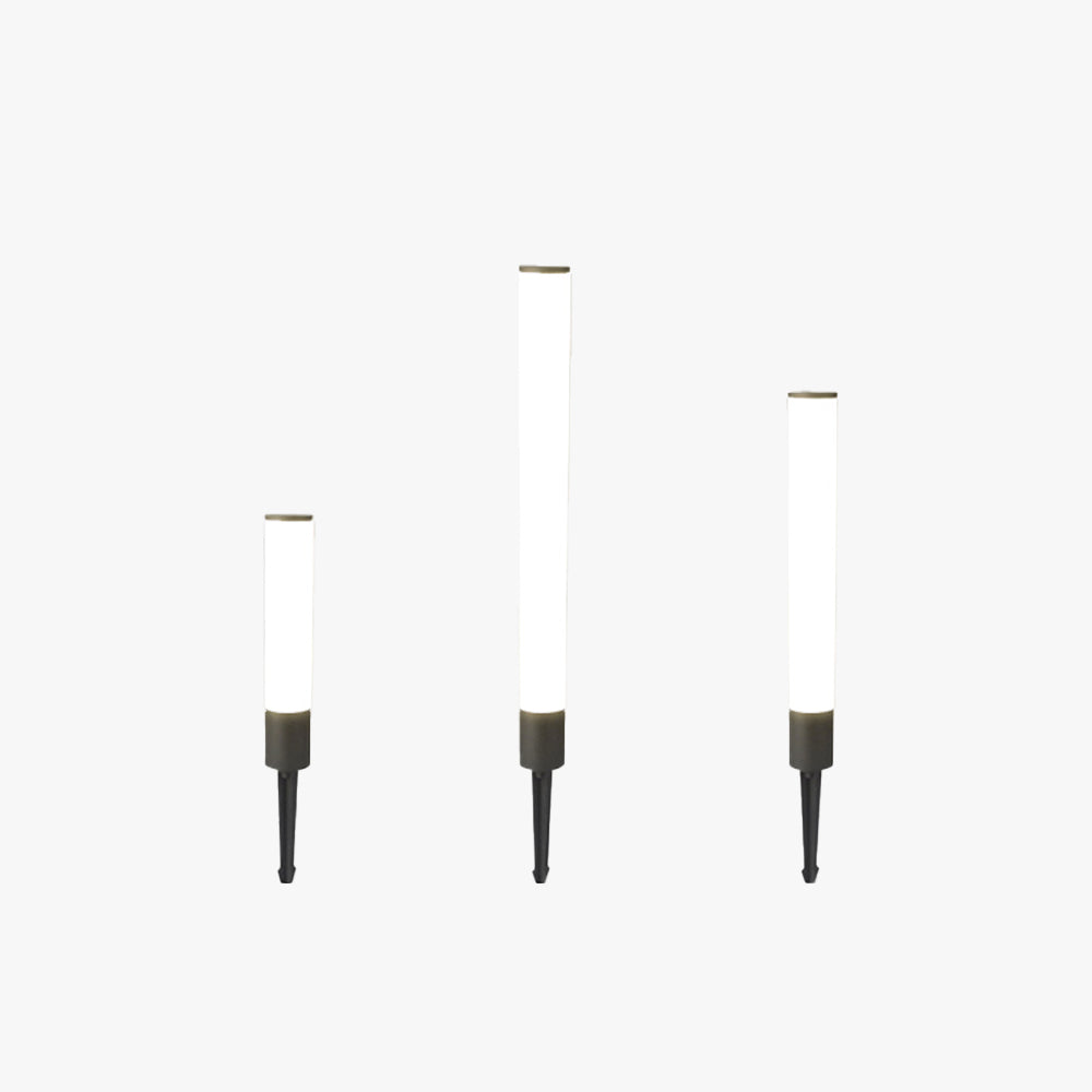 Ray Lampe Extérieure au Sol Minimaliste, Métal/Acrylique, Noir/Blanc, Jardin