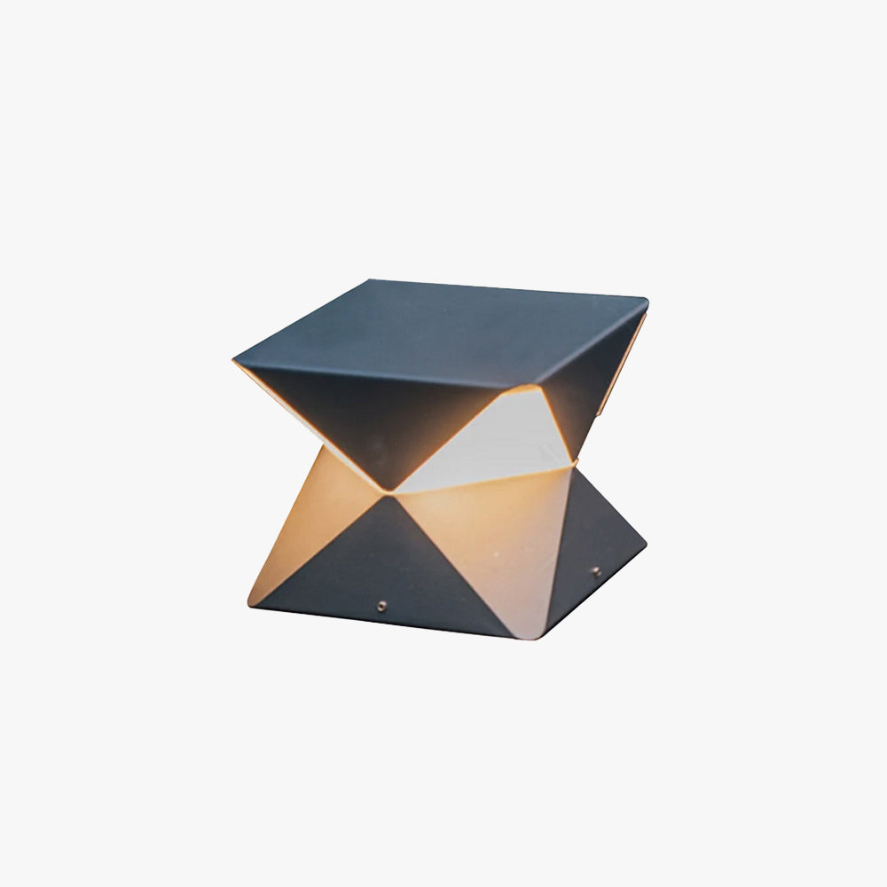Ray Lampadaire Géométrique Moderne, Métal/Verre, Noir, Extérieur