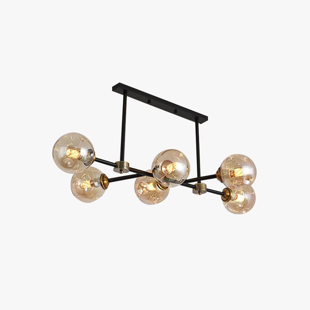 Valentina Moderne LED Suspension Noir Métal Verre Salon Chambre à Coucher