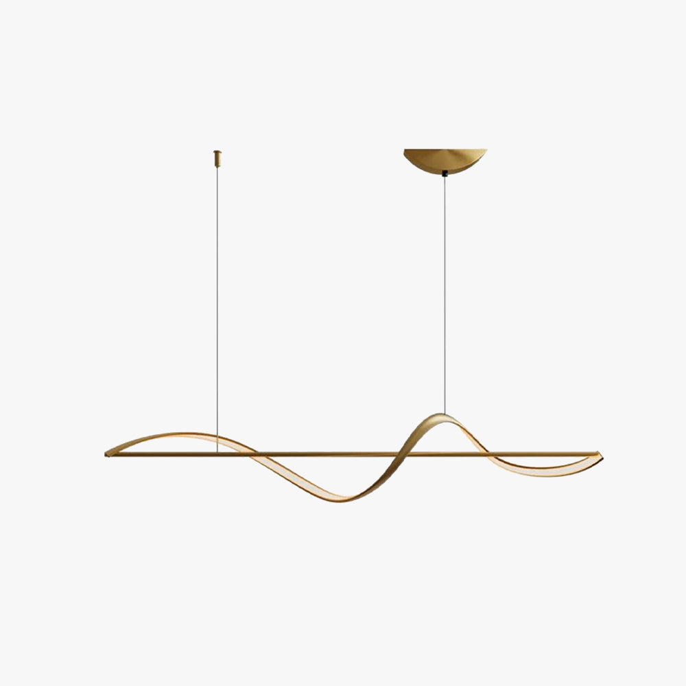 Arisha Suspension Linéaire Minimaliste, Metal/Acrylique, Noir/Or, Salon