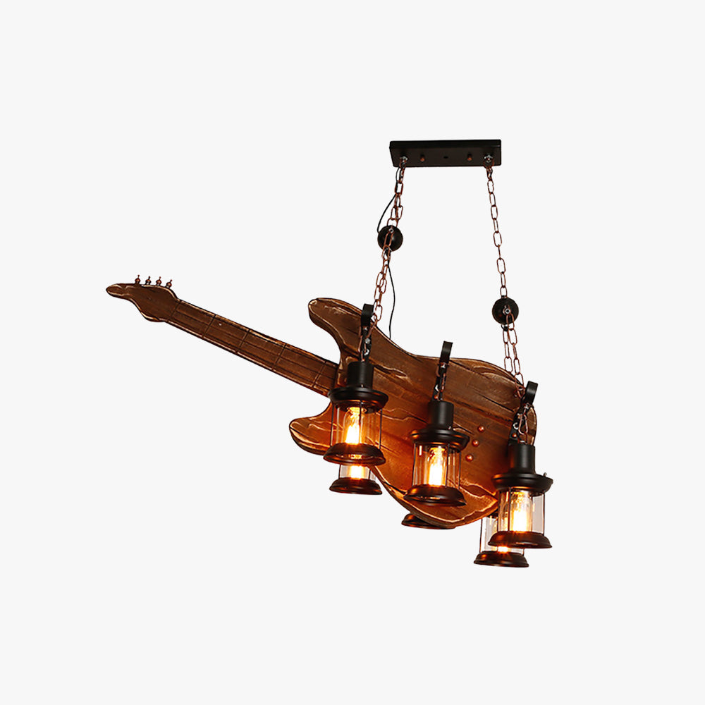 Epoch Suspension Guitare Vintage, Metal/Bois, Marron, Chambre