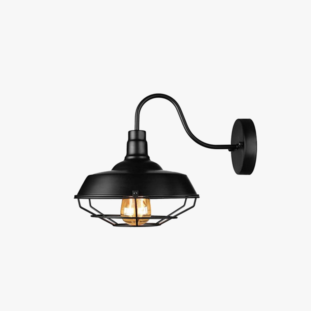 Silva Applique Murale Landerne Vintage, 3 Style, Métal/Verre, Noir, Cour
