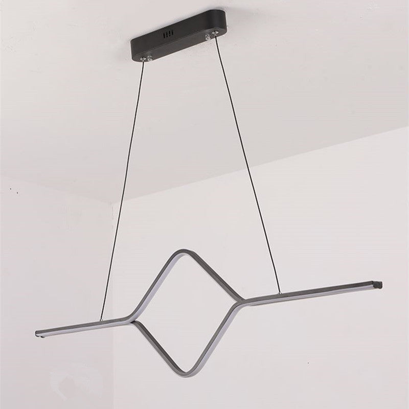 Arisha Suspension Linéaire Simple et Moderne, Métal/ Acrylique, Noir/Or, Salle à Manger