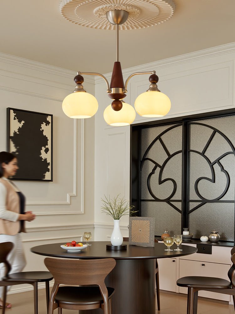 Serenade Moderne Artistique Luxe Verre Bois Lustre