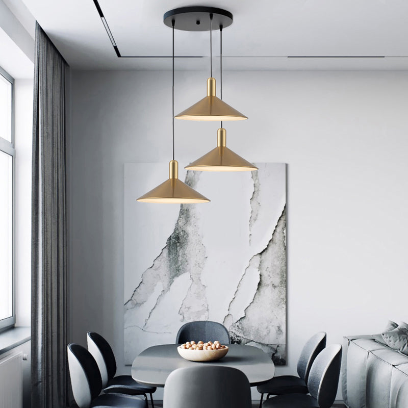 Arisha Suspension Moderne LED Acrylique/Métal, Noir/Blanc/Or, Salon