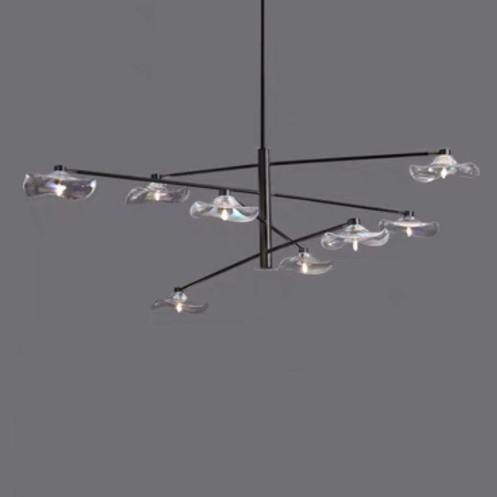 Arisha Suspension Linéaire Moderne, Métal/Verre, Transparent/Multicolore, Salon/Chambre à Coucher