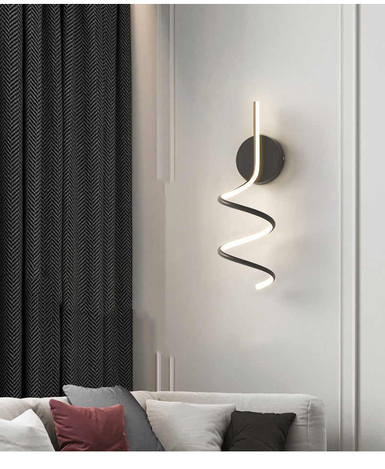 Arisha Applique Murale LED Spirale Moderne Pour Chambre, Couloir, Salon