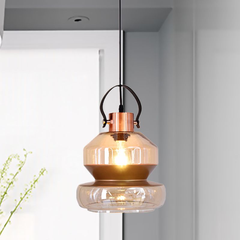 Silva Moderne LED Suspension Ambre Métal Verre Salon Salle à manger