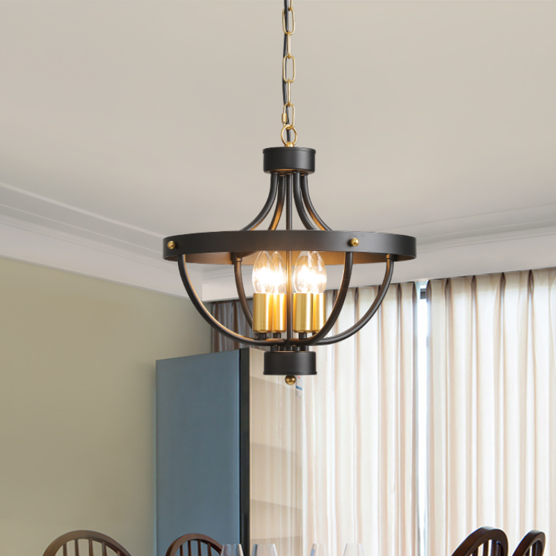 Silva Vintage LED Suspension Noir Métal Salon/Chambre à Coucher