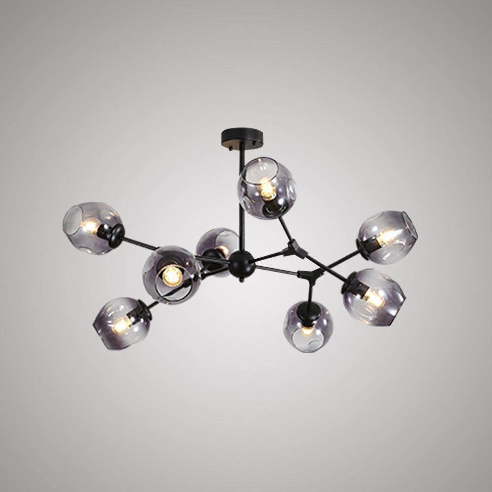 Valentina Suspension Multi Retro, Metal/Verre, Noir/Or, Chambre