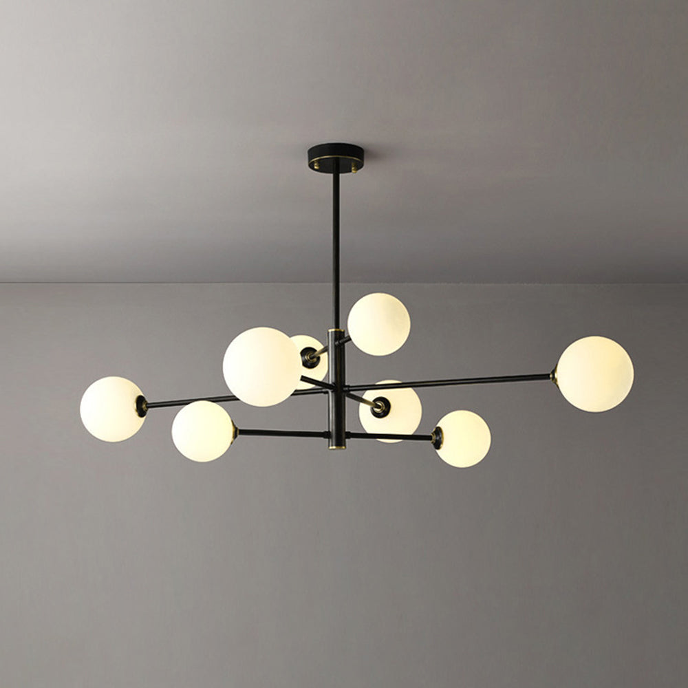 Valentina Lustre Bulle Moderne, Cuivre/Verre, Noir/Cuivre, Salon