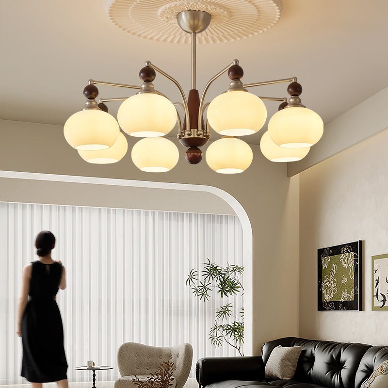 Serenade Moderne Artistique Luxe Verre Bois Lustre