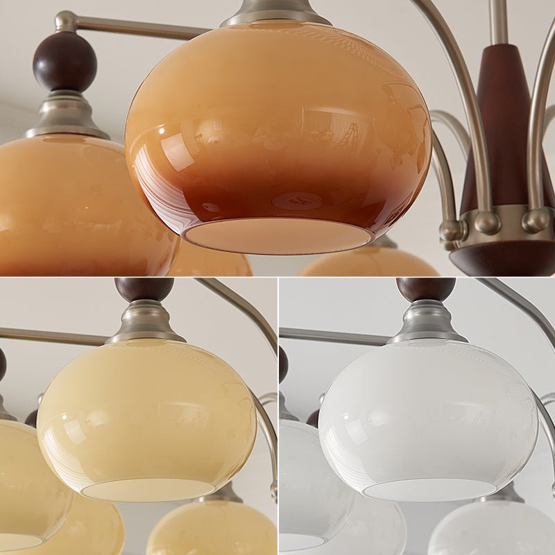 Serenade Moderne Artistique Luxe Verre Bois Lustre