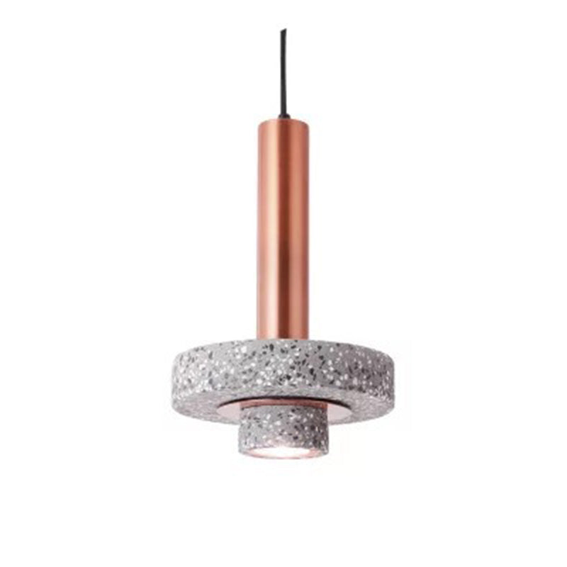Arisha Suspension Cylindre Moderne, Métal/Pierre, Rose/Gris/Blanc/Bleu, Salle à Manger