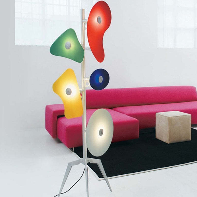 Valentina Lampadaire Design Géométrique Coloré, Métal/Résine, Salon