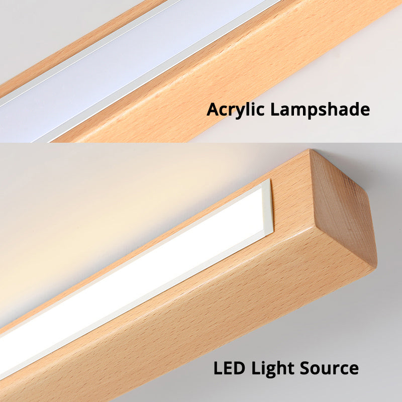 Ray Plafonnier Longue Linéaire Simple, Bois, Couloir/Chambre