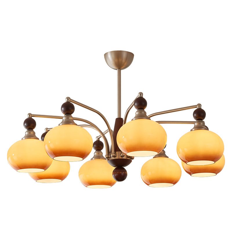 Serenade Moderne Artistique Luxe Verre Bois Lustre