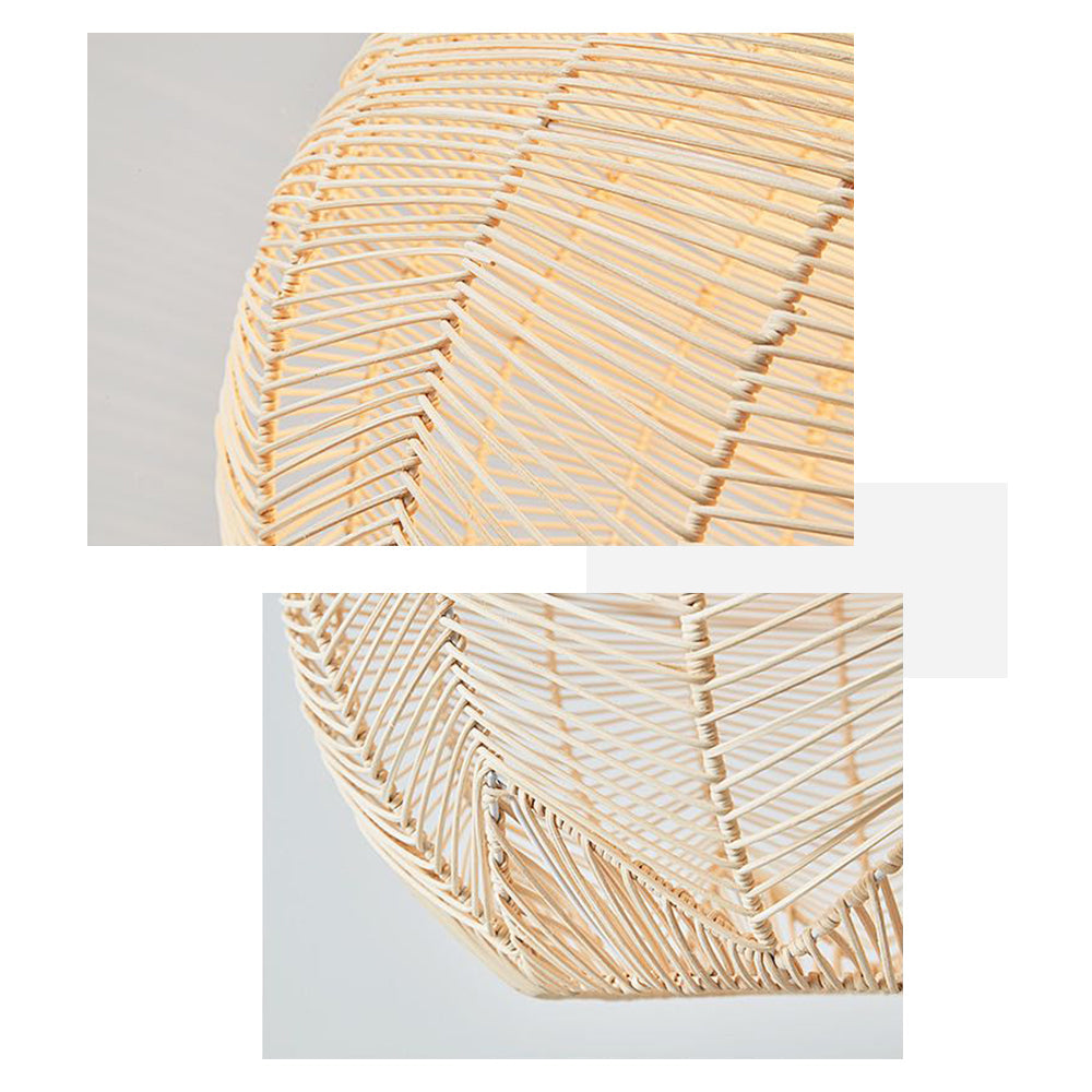 Ritta Luminaires Suspensions Grande Ballon Vintage Métal/Rotin Bois Bureau/Salon