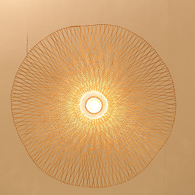 Ritta Suspension Rond Vintage, Bambou/Bois, Bois, Salon