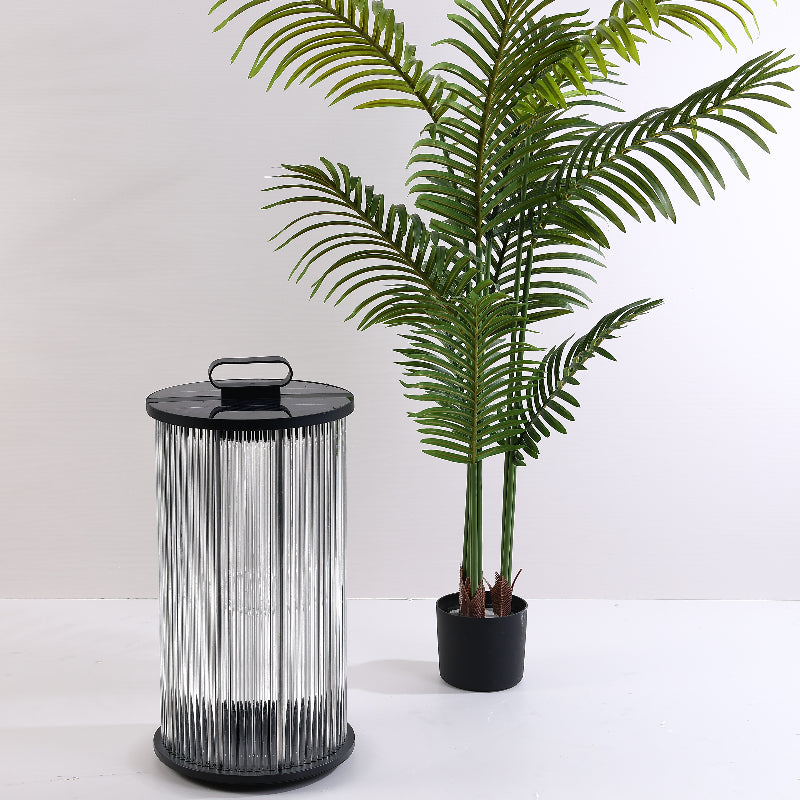 Ray Lampadaire Cylindre Simple, Métal/Verre, Gris, Jardin