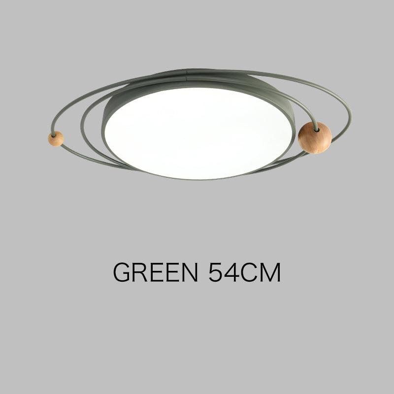 Arisha Plafonnier Rond Moderne, Metal/Bois, Blanc/Noir/Gris/Vert/Bleu, Salon