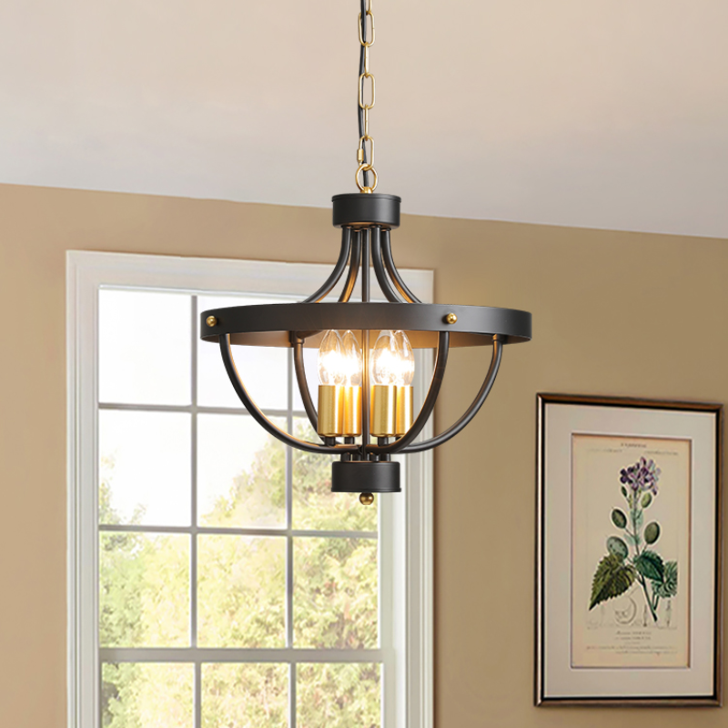 Silva Vintage LED Suspension Noir Métal Salon/Chambre à Coucher