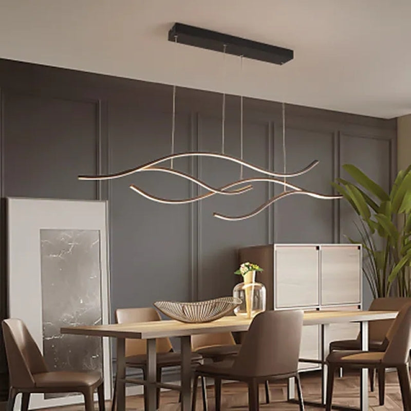 Arisha Luminaires Suspension linéaire, LED Noir/Or, Salon