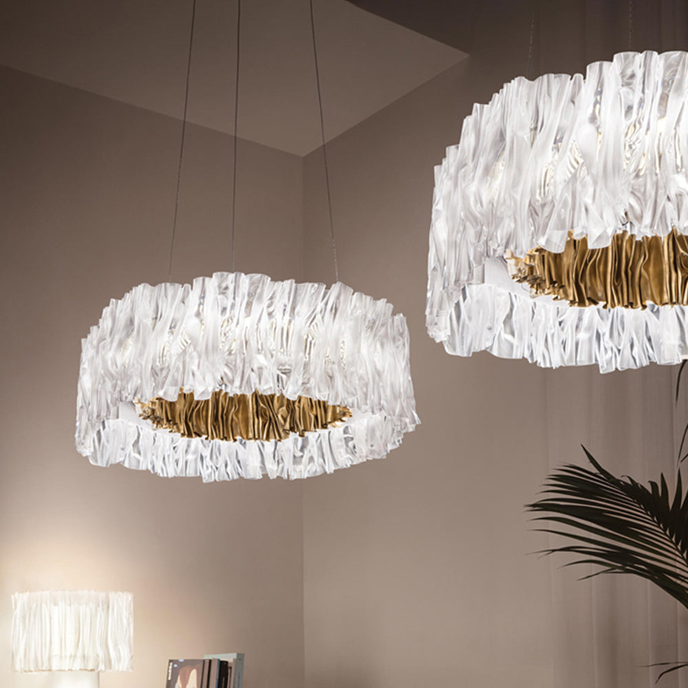 Kristy Suspension Anneau Simple, Acrylique/Acier, Or/Blanc Chambre
