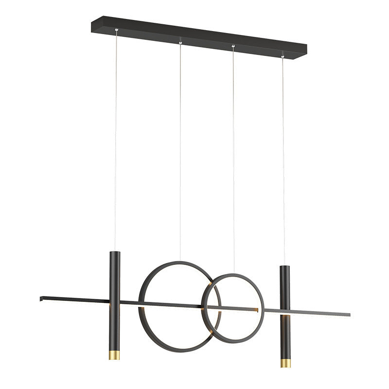 Arisha Suspension Circulaire Moderne LED Métal Noir/Or Salon/Salle à manger