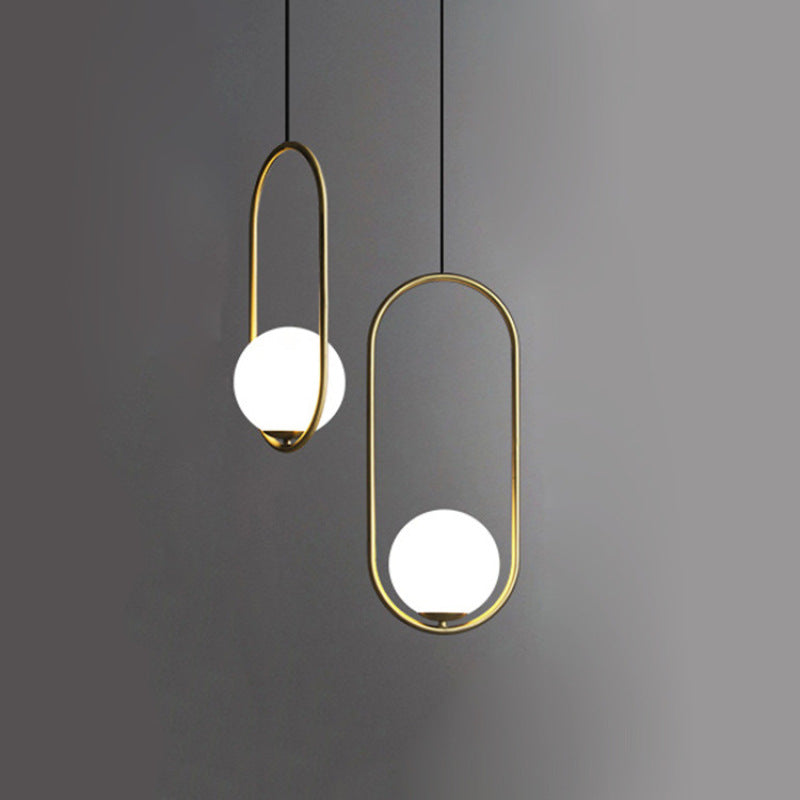 Valentina Suspension Anneau/Boule Moderne, Métal/Acrylique, Doré/Noir, Salon