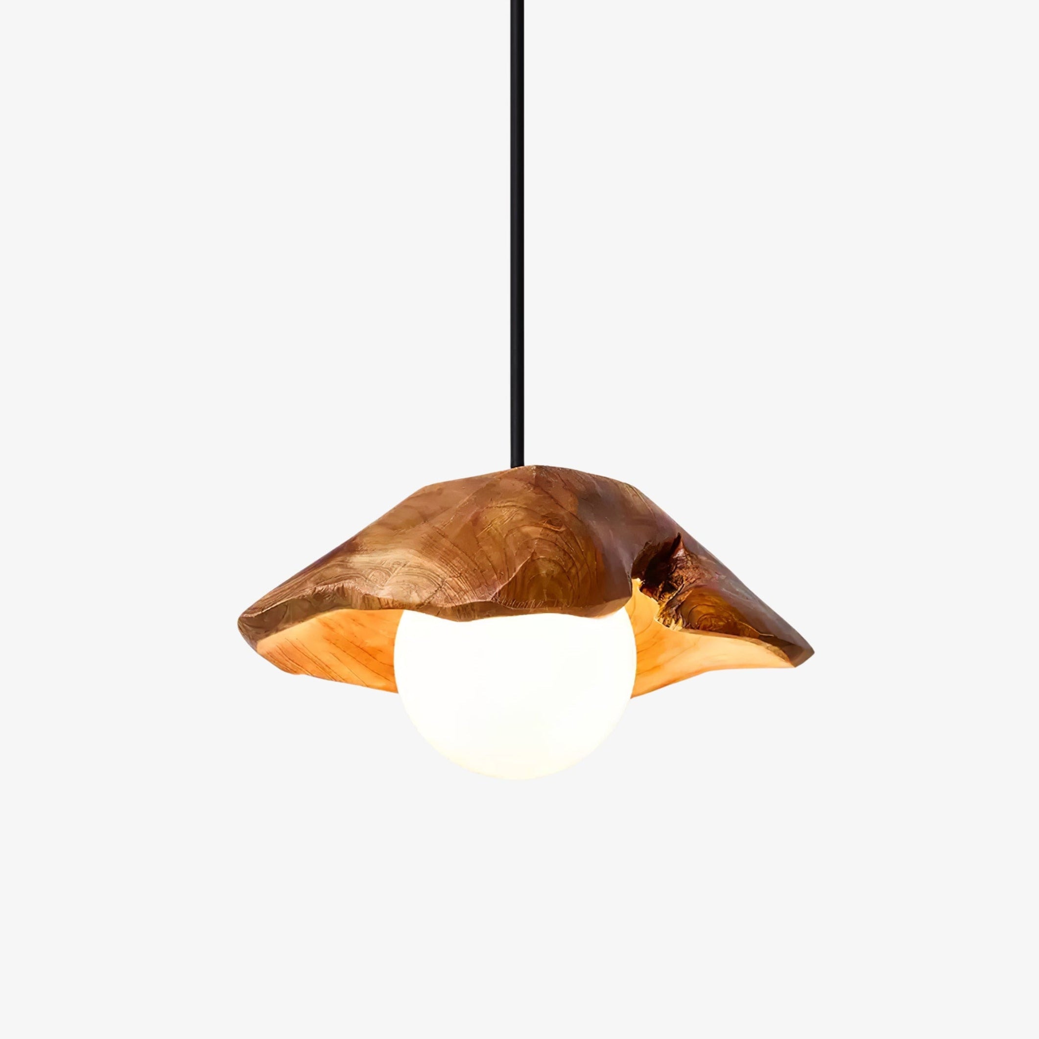 Lunawood Halo Bois Verre Suspension Lampe