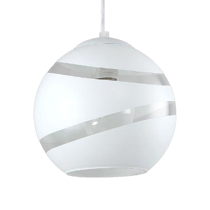 Valentina LED Suspension Noir/Blanc Metal Verre Salon Chambre à coucher