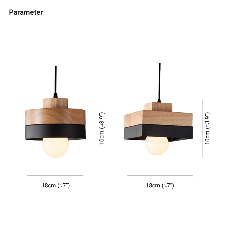 Valentina Suspension, Métal/Bois, Noir/Blanc, Salle à Manger/Salon