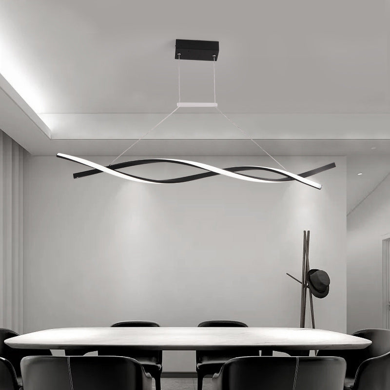 Arisha Suspension Linéaire Simple, Aluminium/Gel de silice, Noir/Gris, Chambre