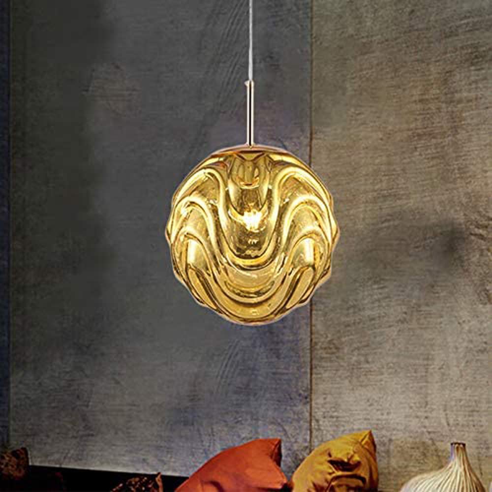 Valentina Moderne Sphère Suspension Verre Or/Noir Salle à manger