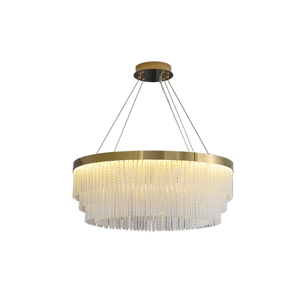 Arisha Suspension Ronde Moderne, Métal, Doré, Salon/Hôtellerie