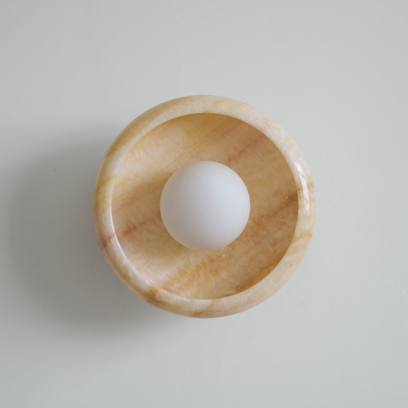 Piedra Modern Minimalist Marble Glass Wall Lamp - Lamp Copper