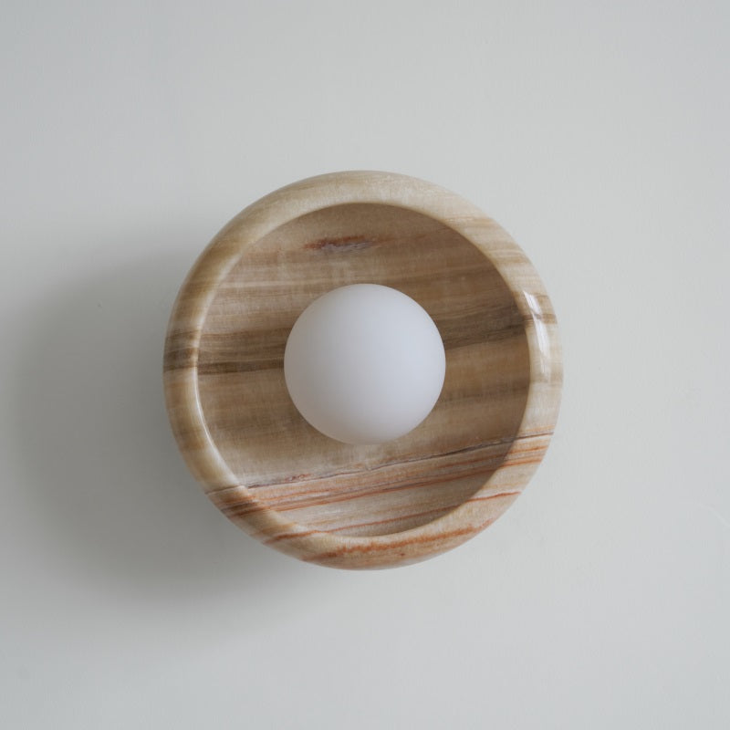 Piedra Modern Minimalist Marble Glass Wall Lamp - Lamp Copper