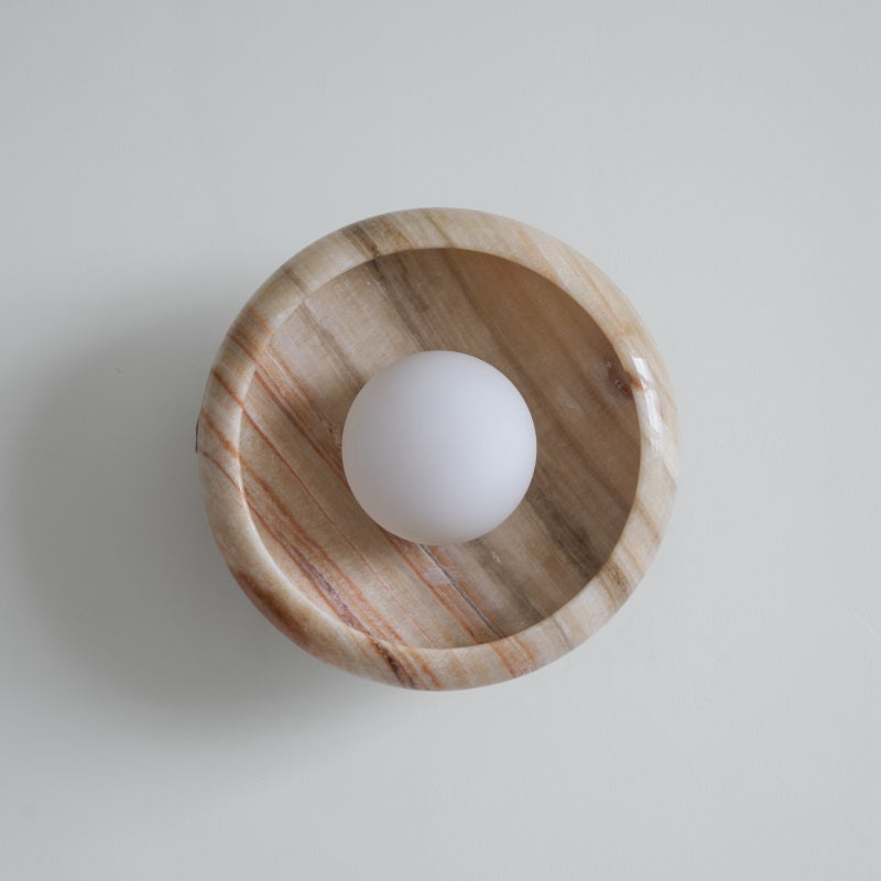 Piedra Modern Minimalist Marble Glass Wall Lamp - Lamp Copper