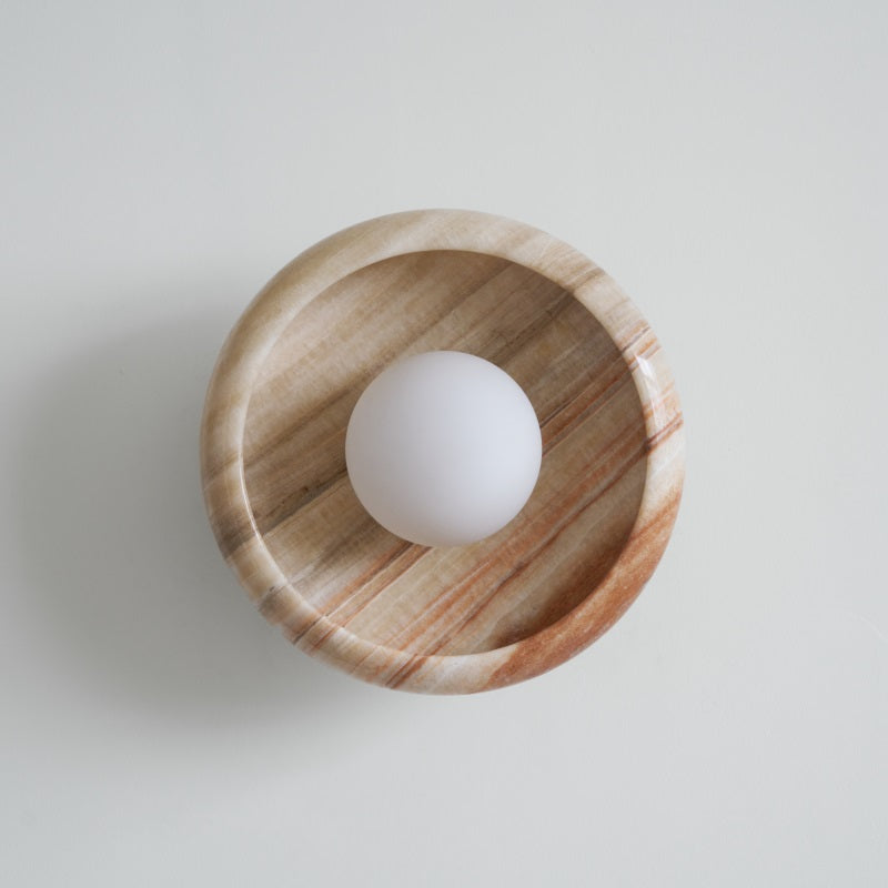 Piedra Modern Minimalist Marble Glass Wall Lamp - Lamp Copper
