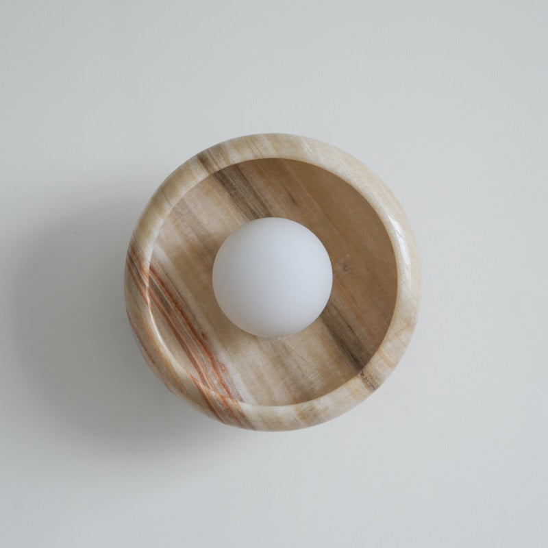 Piedra Modern Minimalist Marble Glass Wall Lamp - Lamp Copper