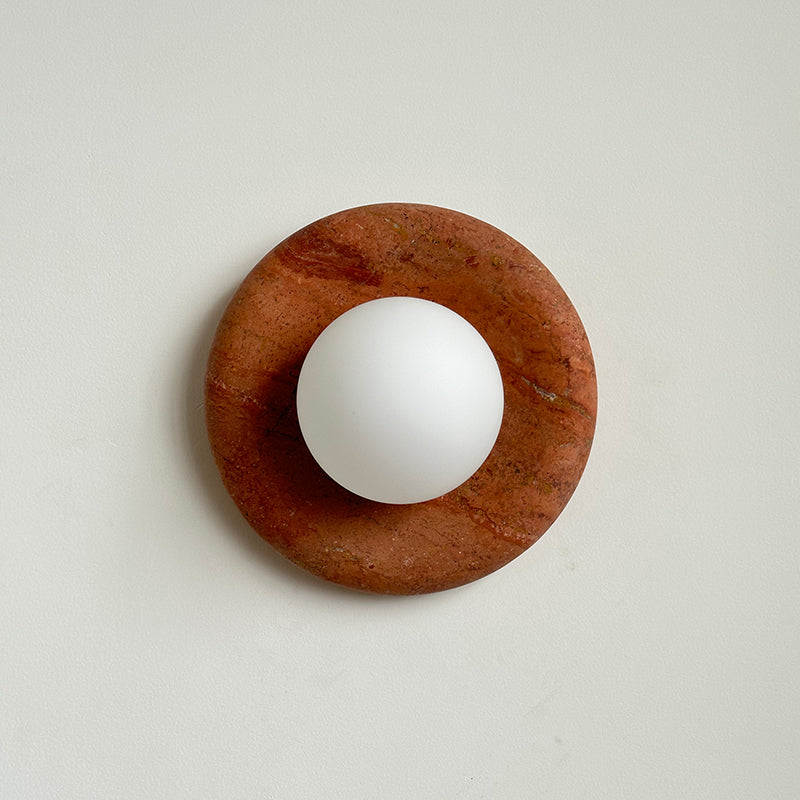 Orli Modern Minimalist Travertine Sconce Wall Lamp - Lamp Copper