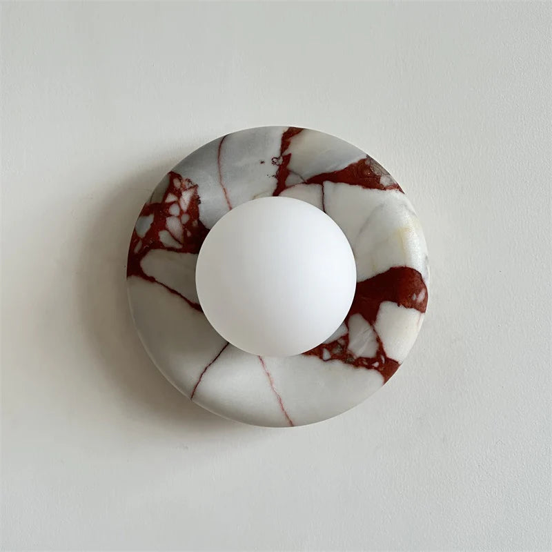Aria Modern Round Marble Wall Light Shades Bedroom Living Room