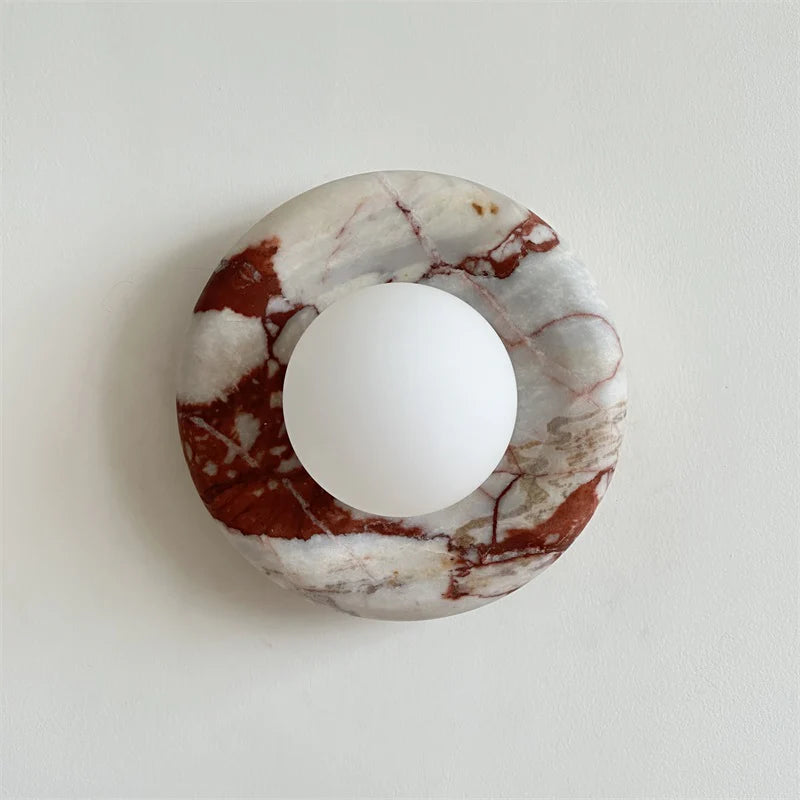 Aria Modern Round Marble Wall Light Shades Bedroom Living Room
