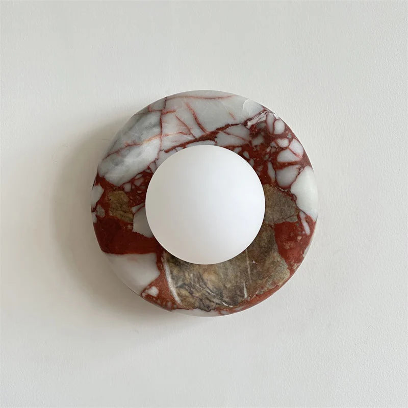 Aria Modern Round Marble Wall Light Shades Bedroom Living Room