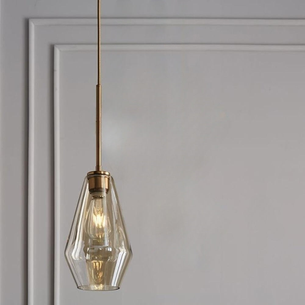 Valentina Suspension Moderne, Verre, Clair/Ambre, Chambre/Salle de Bain