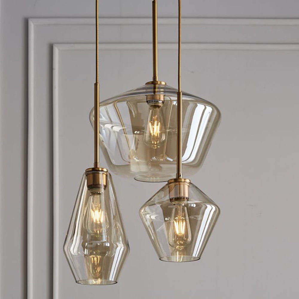 Valentina Suspension Moderne, Verre, Clair/Ambre, Chambre/Salle de Bain